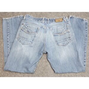 Calvin Klein Jeans Mens 34 Blue Denim Low Rise Slim Fit Straight Leg Button Fly